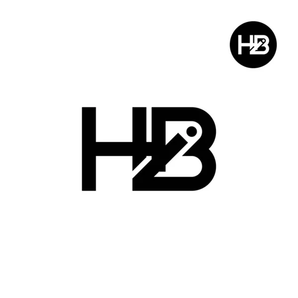 Επιστολή Hbi Monogram Logo Σχεδιασμός Slanted — Διανυσματικό Αρχείο
