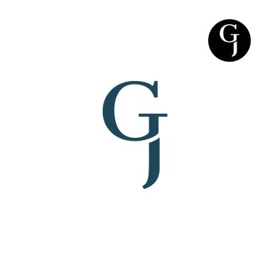 Lüks Modern Serif Mektubu GJ Monogram Logo Tasarımı