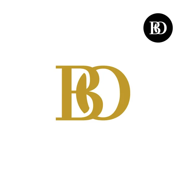 Luksusowy Nowoczesny Serif List Monogram Logo Design — Wektor stockowy