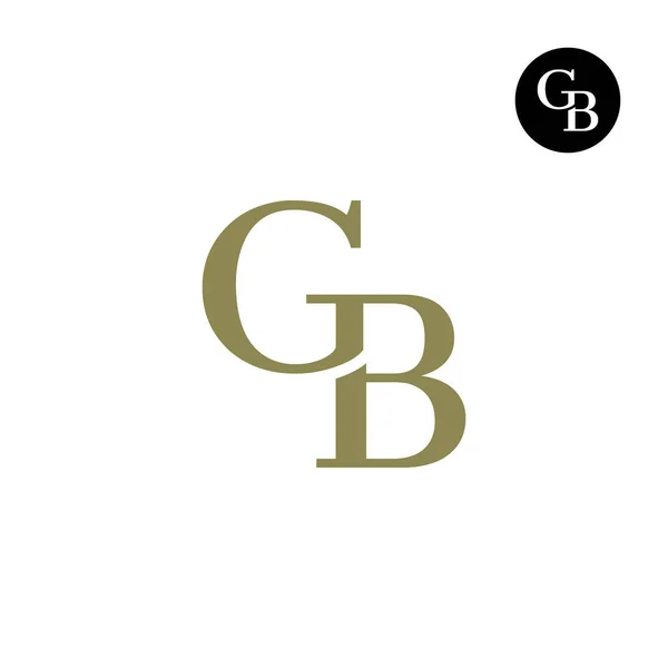 Lüks Modern Serif Letter Monogram Logo Tasarımı — Stok Vektör
