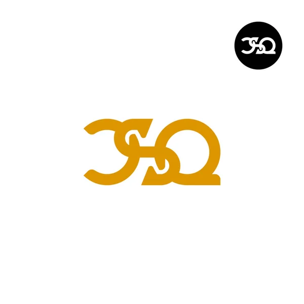 List Csq Monogram Logo Design — Wektor stockowy