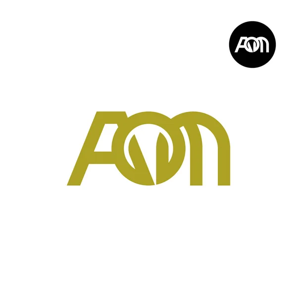 Desain Logo Monogram Aom - Stok Vektor