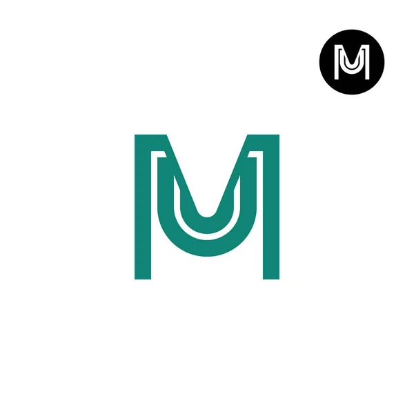 手紙Muのモノグラムロゴデザイン — ストックベクタ