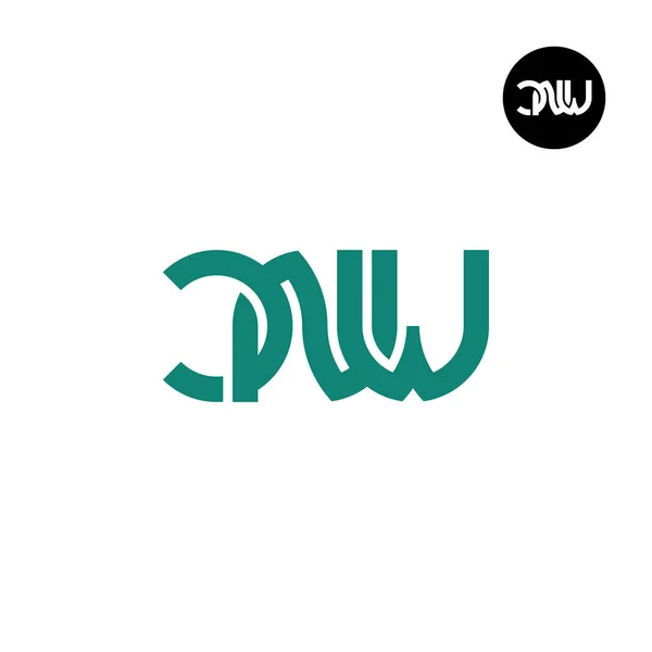 Carta Projeto Logotipo Monograma Cnw —  Vetores de Stock