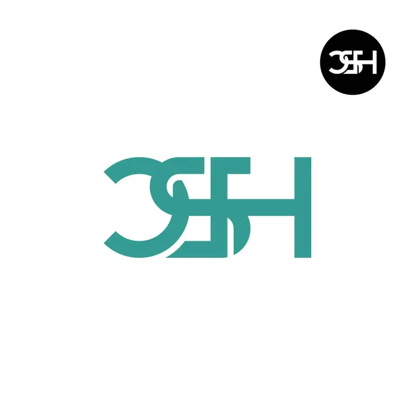 Harf Csh Monogram Logo Tasarımı — Stok Vektör