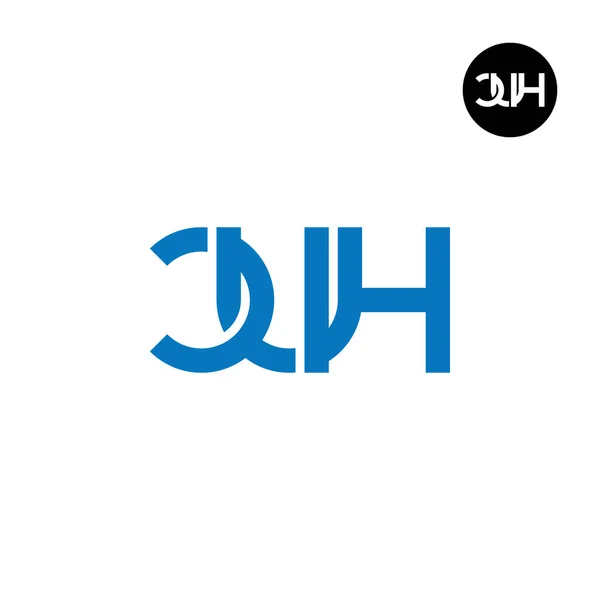 Harf Cuh Monogram Logo Tasarımı — Stok Vektör