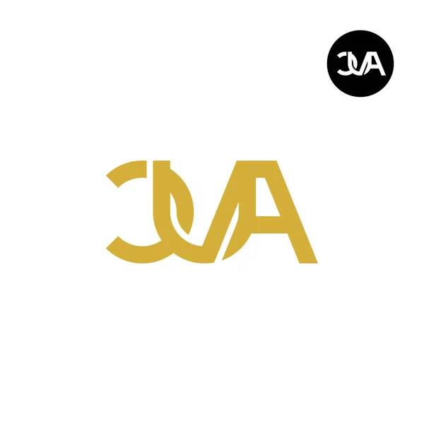 Bokstaven Cua Monogram Logotyp Design — Stock vektor