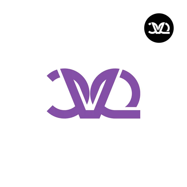 Carta Vector Diseño Logotipo Monograma Cvq — Vector de stock
