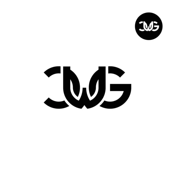 Kirjain Cwg Monogram Logo Suunnittelu — vektorikuva