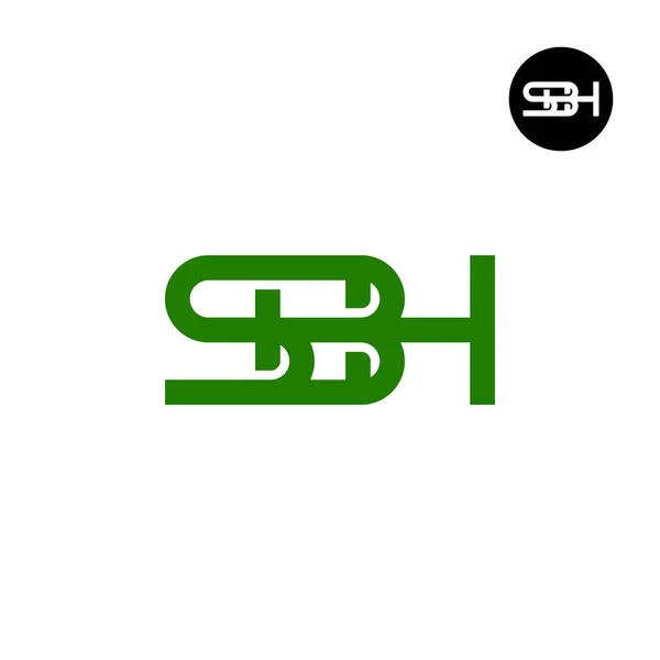 Buchstabe Sbh Monogramm Logo Design — Stockvektor