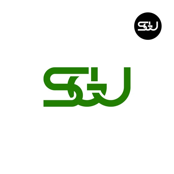 Buchstabe Sgu Monogramm Logo Design — Stockvektor