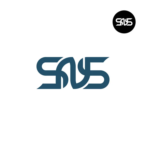 Lettre Sns Monogram Logo Design — Image vectorielle