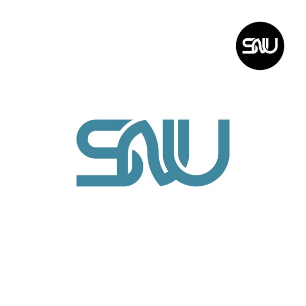Carta Snu Monograma Logo Design —  Vetores de Stock