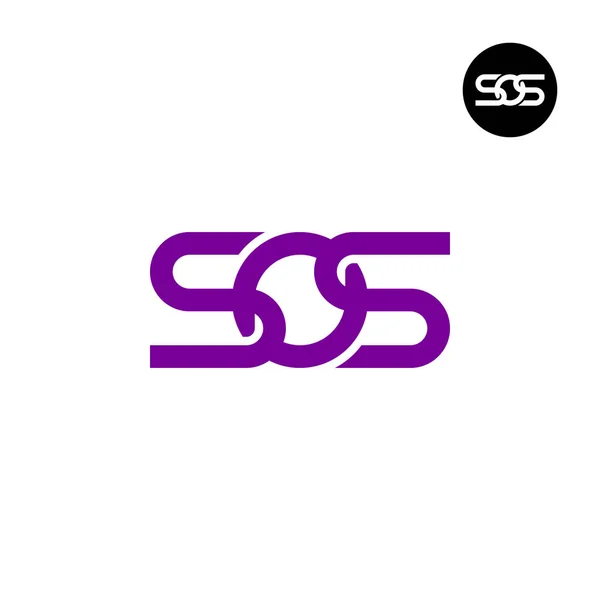 Buchstabe Sos Monogramm Logo Design — Stockvektor