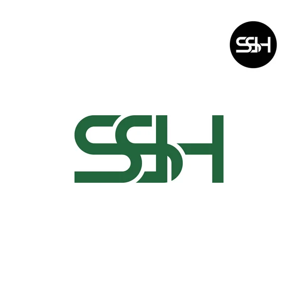 Brief Ssh Monogram Logo Design — Stockvector
