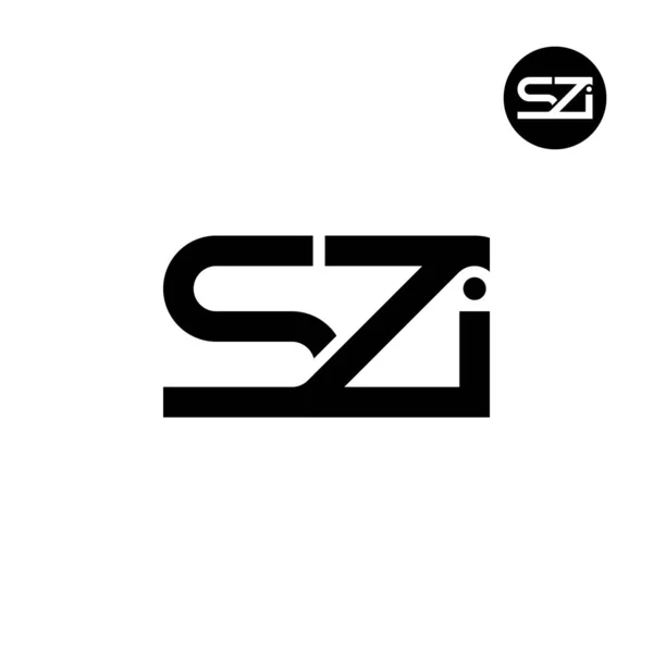 Lettre Szi Monogram Logo Design — Image vectorielle