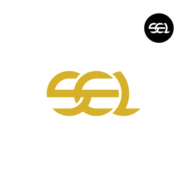 List Sel Monogram Logo Design — Wektor stockowy