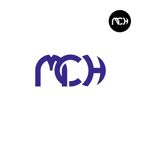 Letra Mch Monograma Logo Design — Vector de stock