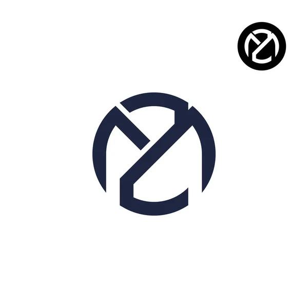 Harf M2M Çember Kalın Logo Tasarımı — Stok Vektör