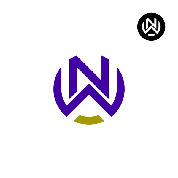 信Nw Wn圆环粗体标志设计 — 图库矢量图片