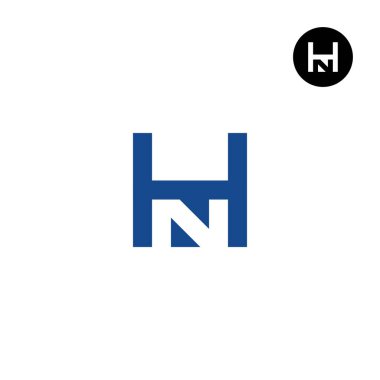 Harf HN Monogram Logo Tasarımı Negatif Boşluk