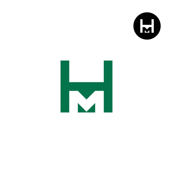 Letra Monograma Logo Diseño Espacio Negativo — Vector de stock