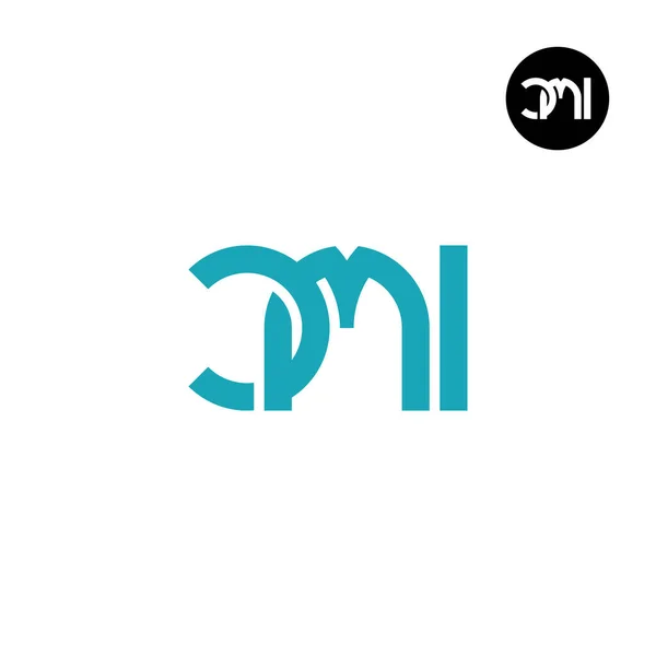 Carta Cmi Monograma Logo Design — Vetor de Stock