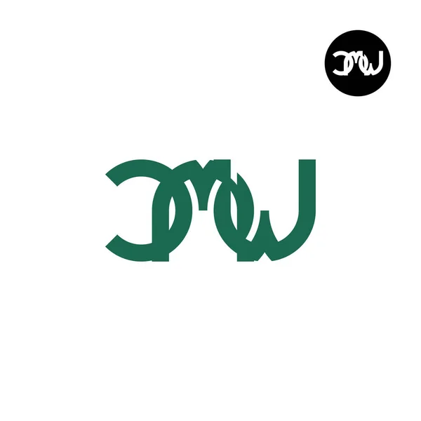 Buchstabe Cmw Monogramm Logo Design — Stockvektor