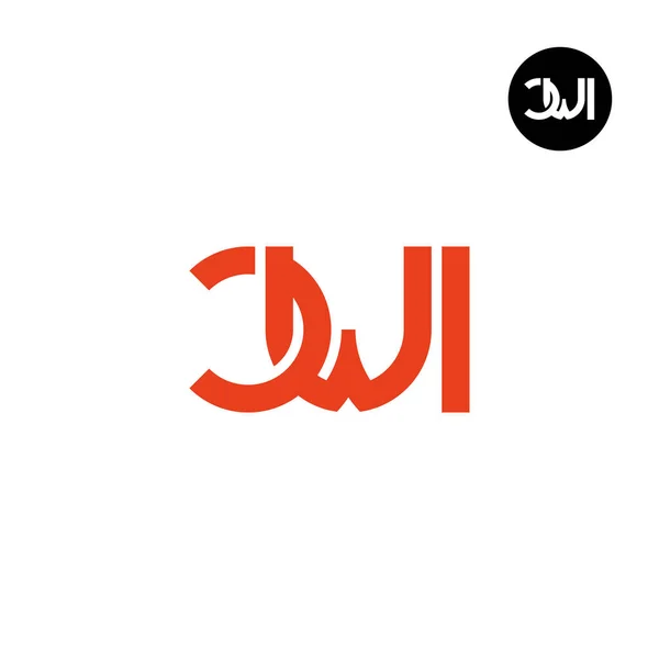 Lettera Cwi Monogram Logo Design — Vettoriale Stock