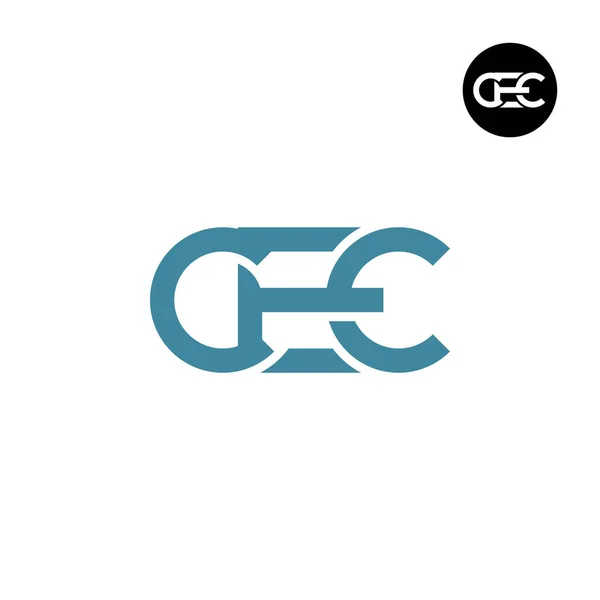 Bokstav Cec Monogram Logotyp Design — Stock vektor