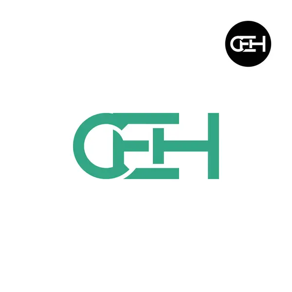 Carta Diseño Del Logotipo Del Monograma Ceh — Vector de stock