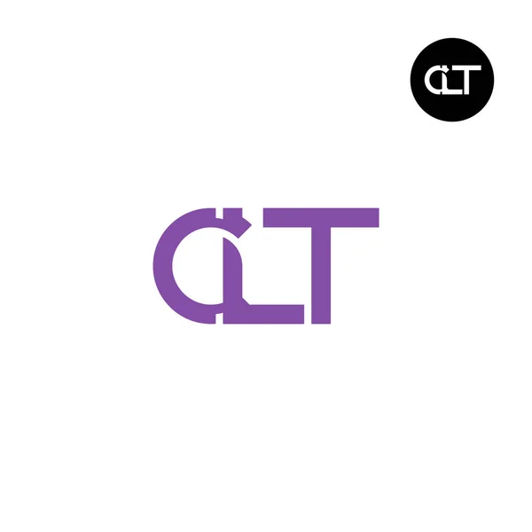 Carta Clt Monograma Logo Design — Vetor de Stock