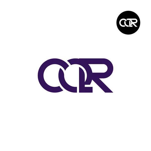 Harf Cqr Monogram Logo Tasarımı — Stok Vektör