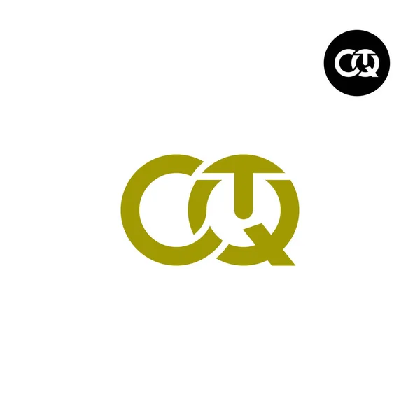 Carta Cqt Monograma Logo Design — Vetor de Stock