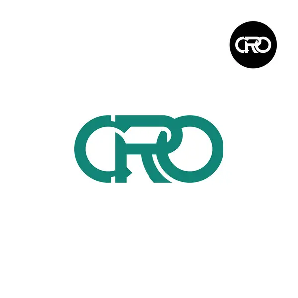 Buchstabe Cro Monogramm Logo Design — Stockvektor