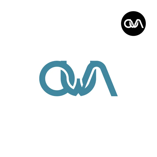 Bokstav Owa Monogram Logotyp Design — Stock vektor