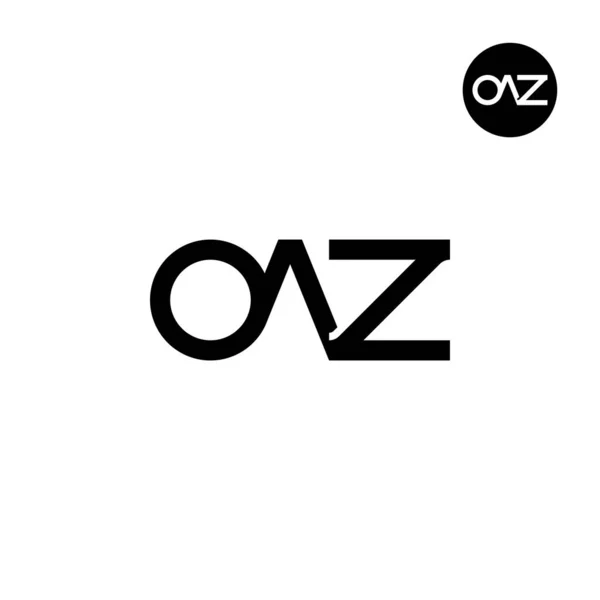 Літера Oaz Монограма Дизайн Логотипу — стоковий вектор