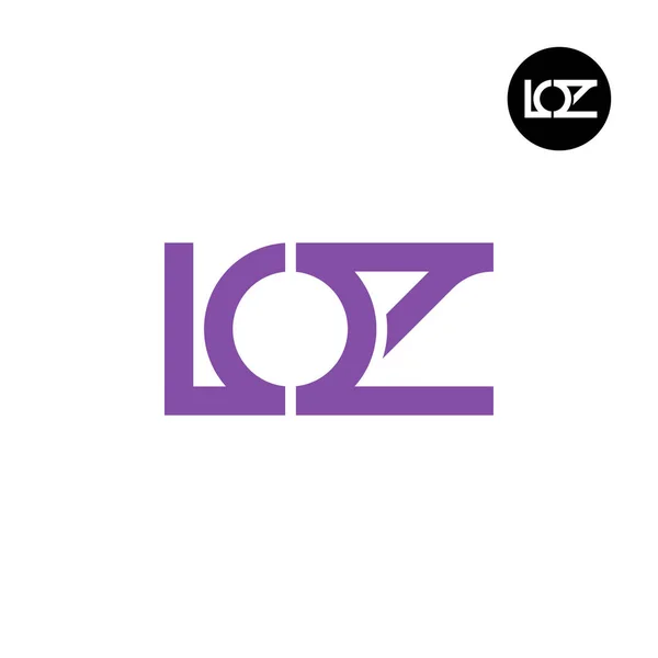 Letter Loz Monogram Logo Design — Stock Vector