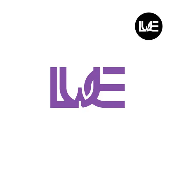 Letra Lwe Monograma Logo Design — Vetor de Stock