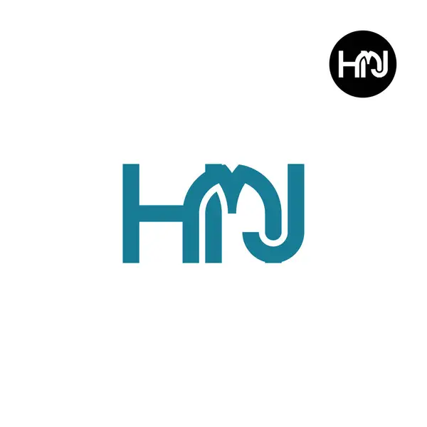 Lettre Hmj Monogram Logo Design — Image vectorielle