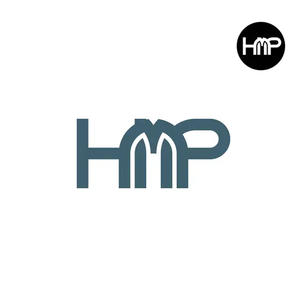 Buchstabe Hmp Monogramm Logo Design — Stockvektor