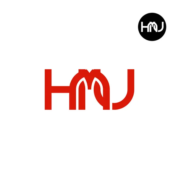 Letra Hmu Monograma Logo Design — Vector de stock