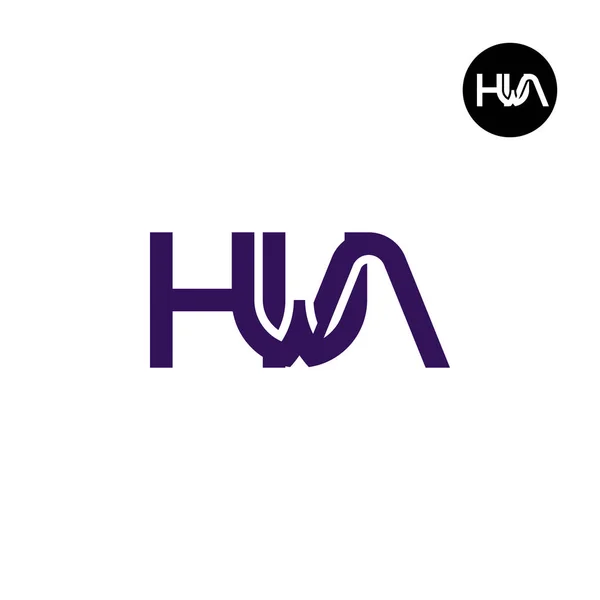 stock vector Letter HWA Monogram Logo Design