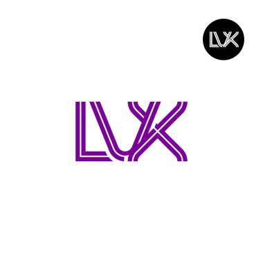 Satırlı LVX Harfi Monogram Logo Tasarımı