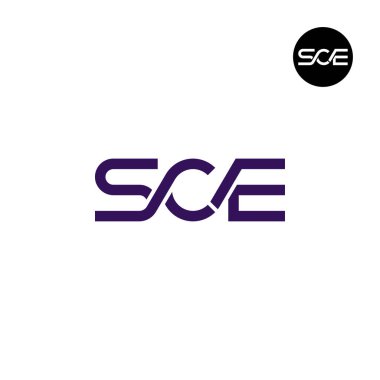 Letter SCE Monogram Logo Design clipart