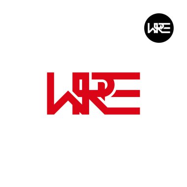 WRE Logo Harfi Monogram Tasarım Baş harfleri