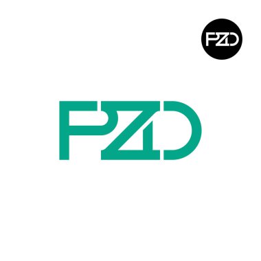 PZD Logo Letter Monogram Design clipart