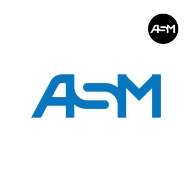 Letter ASM Logo Negative Space clipart