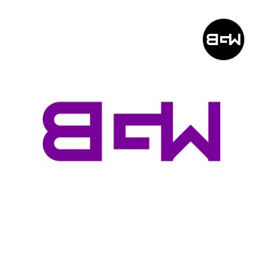 Harf BGW Logo Negatif Boşluk