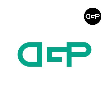 Letter DGP Logo Negative Space clipart